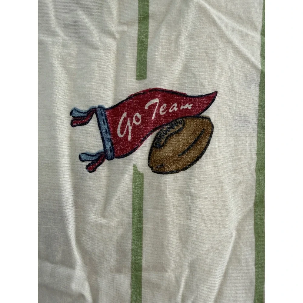 NWOT Pottery Barn Kids MVP Vintage Football Twin Fitted Bed Sheet 100% Cotton